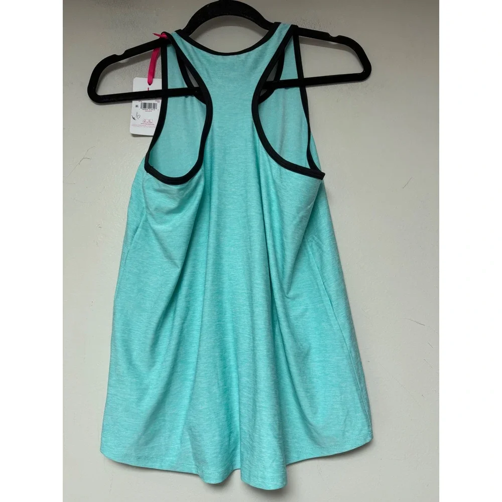 Justice Soccer‎ Tank Top Girls L 12/14 Mint Green NEW Sporty Racerback 305332